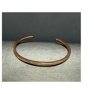 Michael Kors Cuff Bracelet Rose Gold Tone Slim Minimalist Cuff Rhinestones